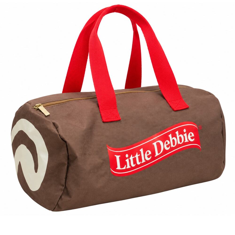Little Debbie Swiss Roll Duffel Bag Brown Red Novelty Snack Cake Logo